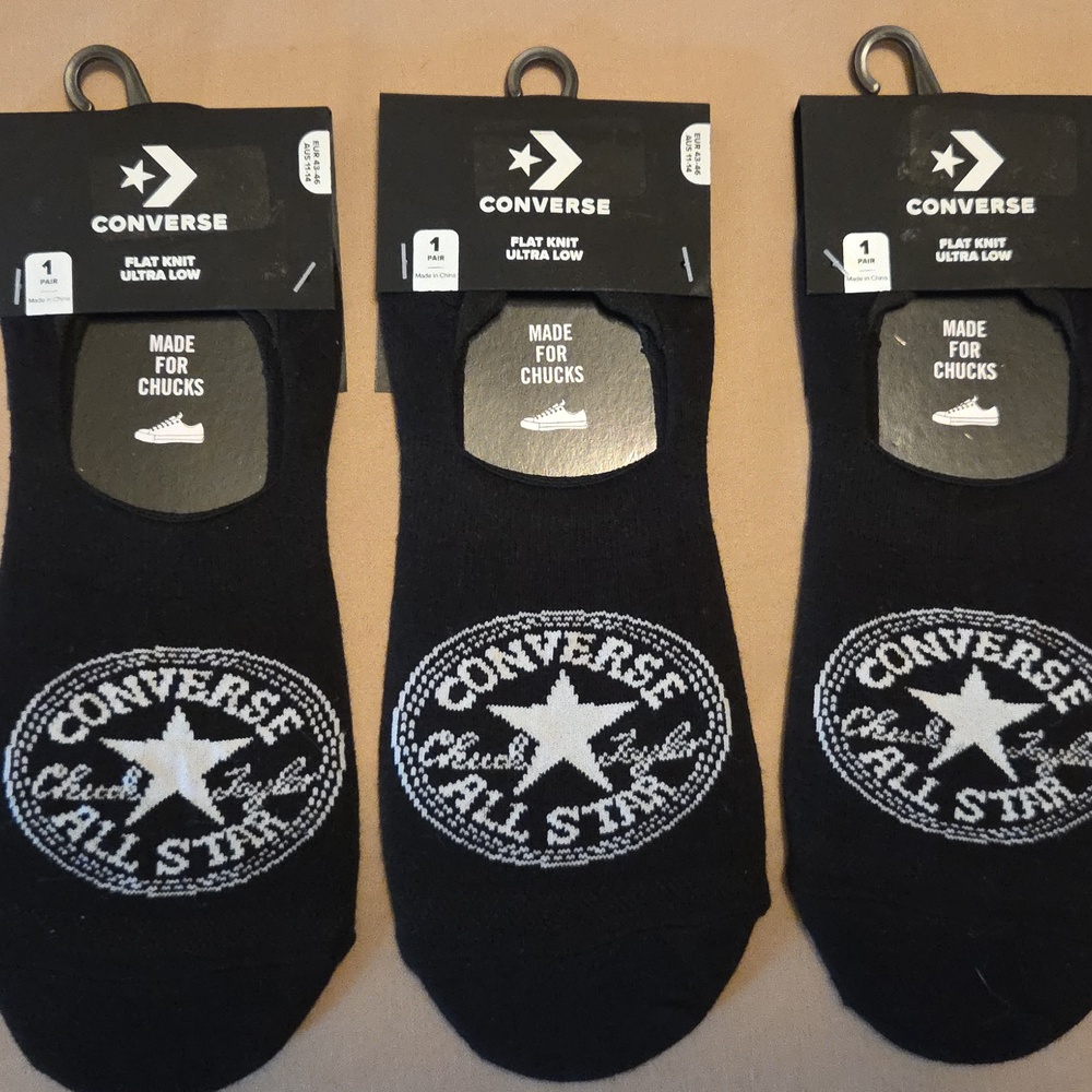 Converse Men's Black All Star No-Show Socks